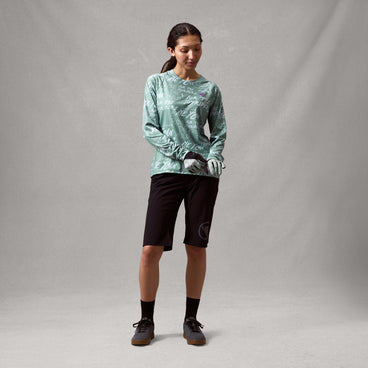 ENDURA SINGLETRACK PRINT Langarm Trikot Women Sage Green