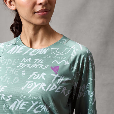 ENDURA SINGLETRACK PRINT Langarm Trikot Women Sage Green