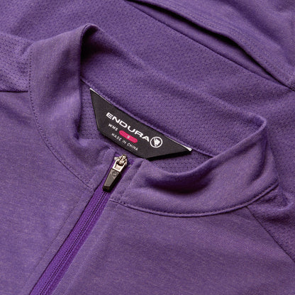 Trikot ENDURA LOOP ZIPPED Kurzarm Damen Violett