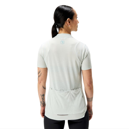 ENDURA LOOP ZIPPED Kurzarmtrikot Damen Grau