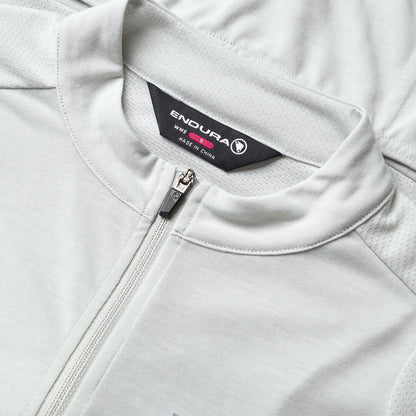 ENDURA LOOP ZIPPED Kurzarmtrikot Damen Grau
