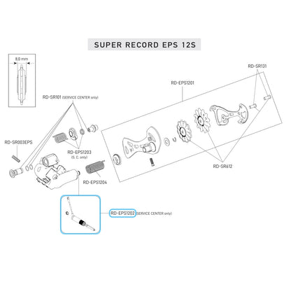 Motoreinheit Hinterumwerfer CAMPAGNOLO SUPER RECORD EPS 12-fach
