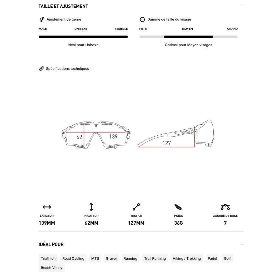 RUDY PROJECT CUTLINE Brille Schwarz Matt IMPACTX™ Photochromatische Gläser Laser Purple