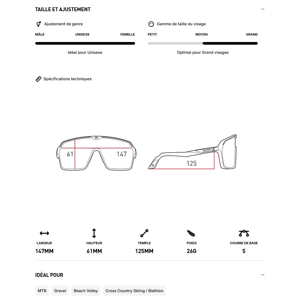 RUDY PROJECT SPINSHIELD Brille Schwarz IMPACTX™ Photochromische Laser Black Gläser