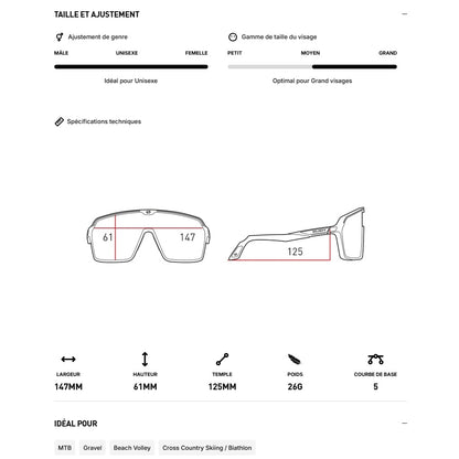 Brille RUDY PROJECT SPINSHIELD Schwarz Gläser RP Optics Multilaser Blue