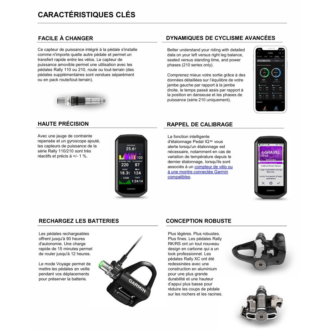 Pedale Leistungsmesser GARMIN RALLY RK 210