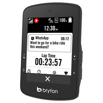 BRYTON RIDER S510E GPS-Fahrradcomputer — Benachrichtigungen und Rundenzeit
