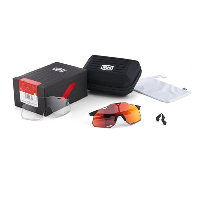 Brille 100% HYPERCRAFT XS Soft Tact Schwarz Hiper Multilayer Mirror Rot
