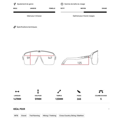 Brille RUDY PROJECT SPINSHIELD AIR Schwarz Matt Gläser RP Optics Multilaser Red