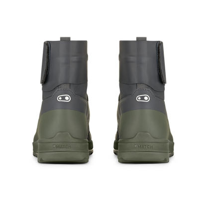 CRANKBROTHERS STAMP TRAIL SPEEDLACE SEAL MTB-Schuhe Grau/Grün – Rückansicht