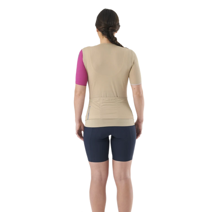 Trikot MAVIC ESSENTIAL Kurzarm Damen Beige/Fuchsia