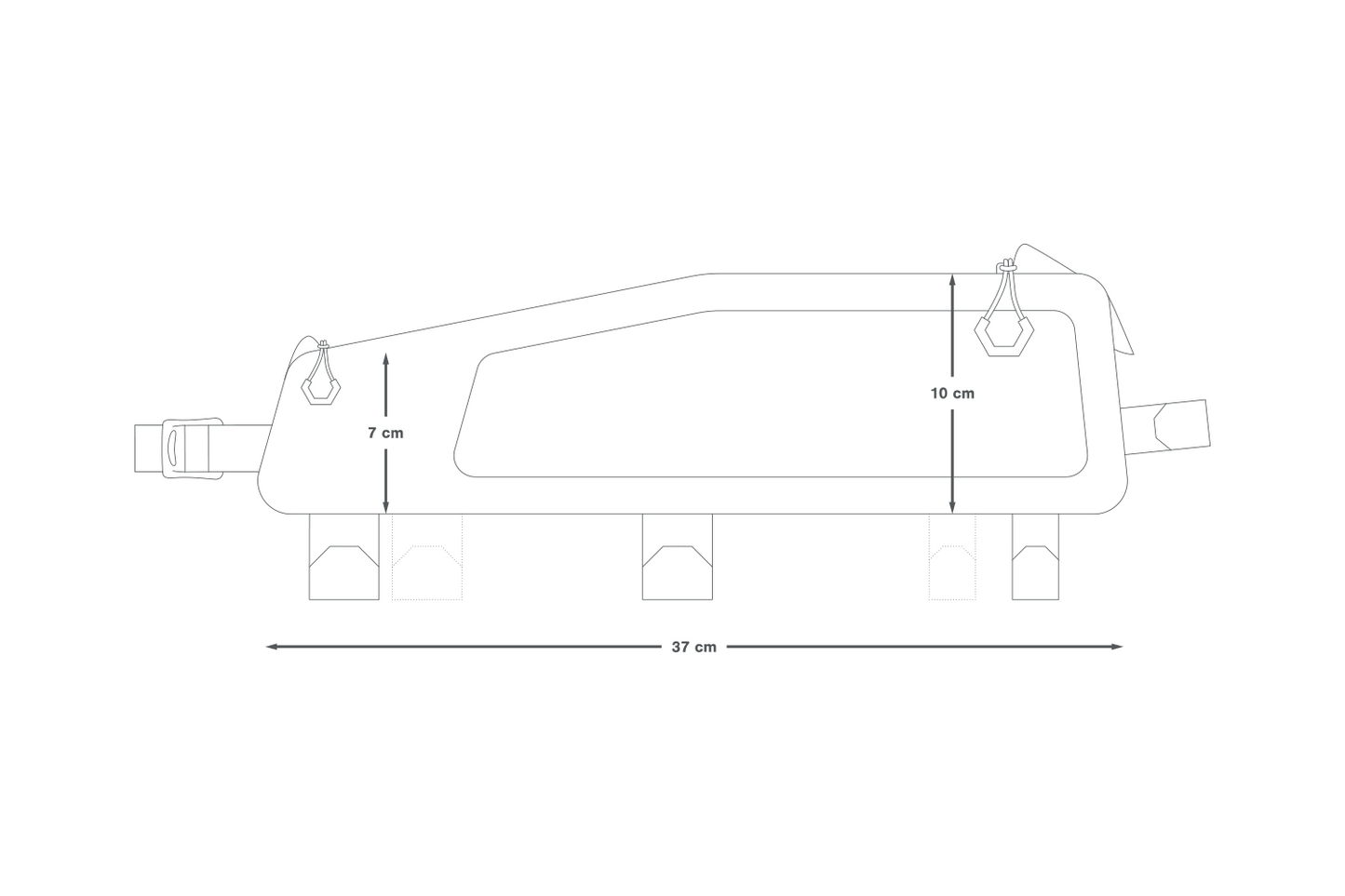 APIDURA BACKCOUNTRY LONG TOP TUBE PACK 1.8 L Rahmentasche Schwarz Grau