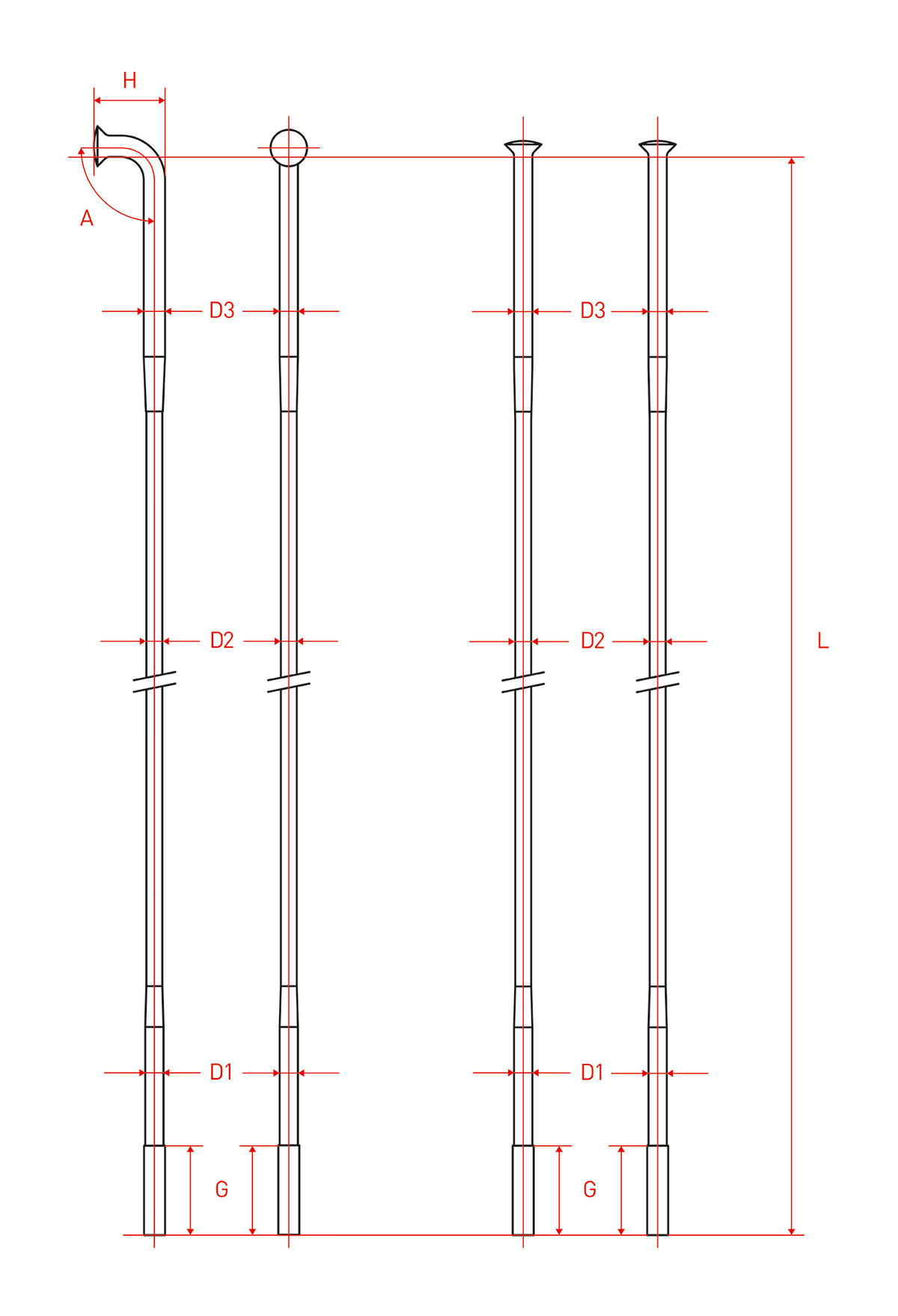 DT SWISS Champion 2.0 Speichen (100 Stück)