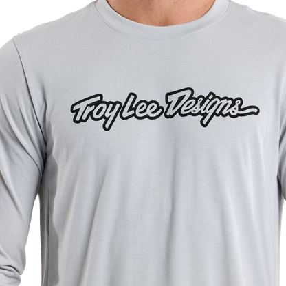 Trikot TROY LEE DESIGNS SKYLINE RIDE TEE SIGNATURE Langarm Grau