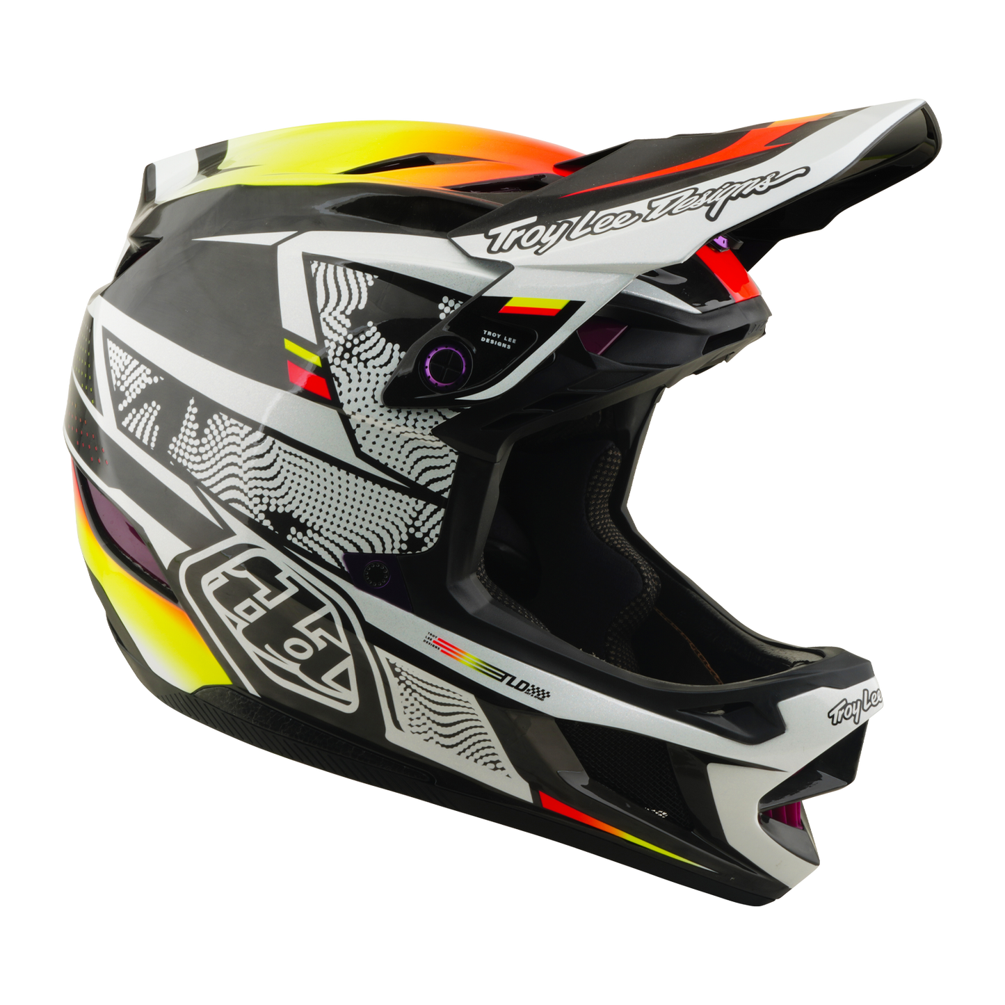 MTB-Helm TROY LEE DESIGNS D4 CARBON MIPS Lined Up Schwarz/Gelb