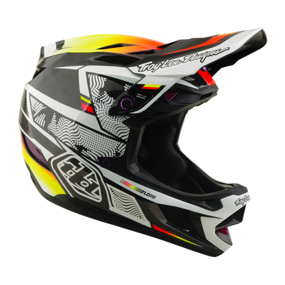MTB-Helm TROY LEE DESIGNS D4 CARBON MIPS Lined Up Schwarz/Gelb