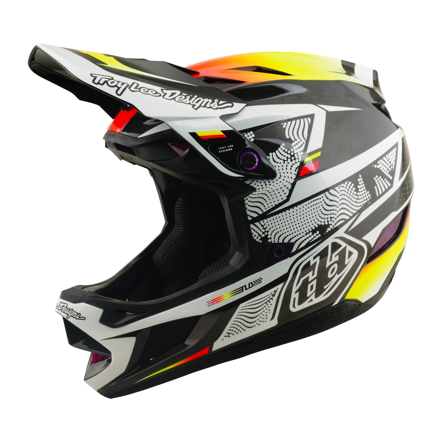 MTB-Helm TROY LEE DESIGNS D4 CARBON MIPS Lined Up Schwarz/Gelb