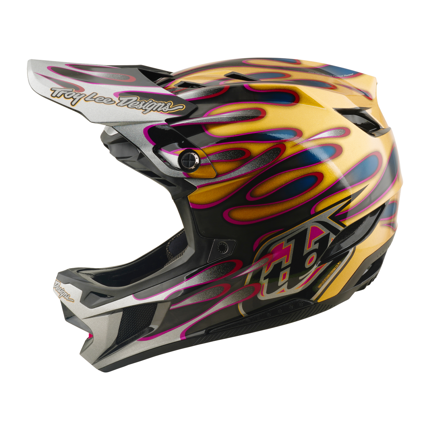MTB-Helm TROY LEE DESIGNS D4 CARBON MIPS Overspray Gold/Schwarz