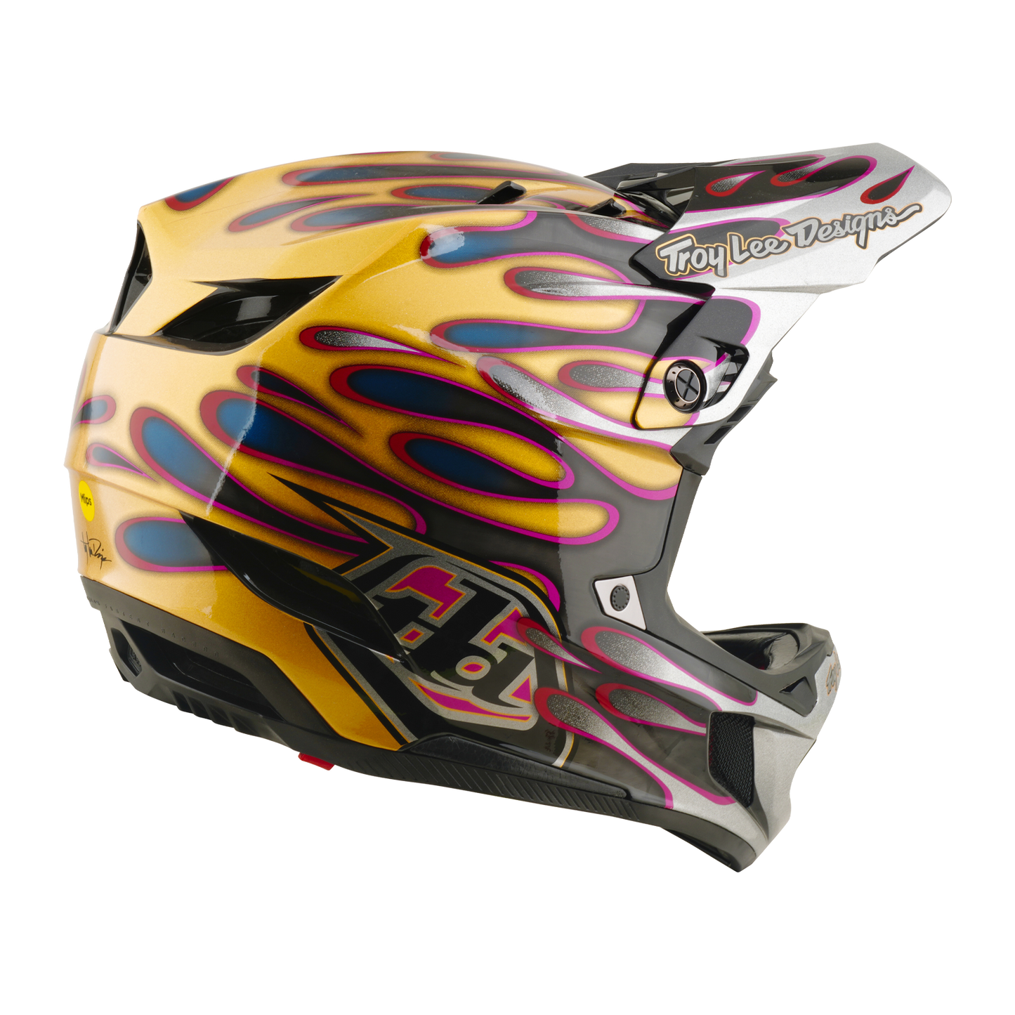 MTB-Helm TROY LEE DESIGNS D4 CARBON MIPS Overspray Gold/Schwarz