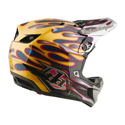MTB-Helm TROY LEE DESIGNS D4 CARBON MIPS Overspray Gold/Schwarz