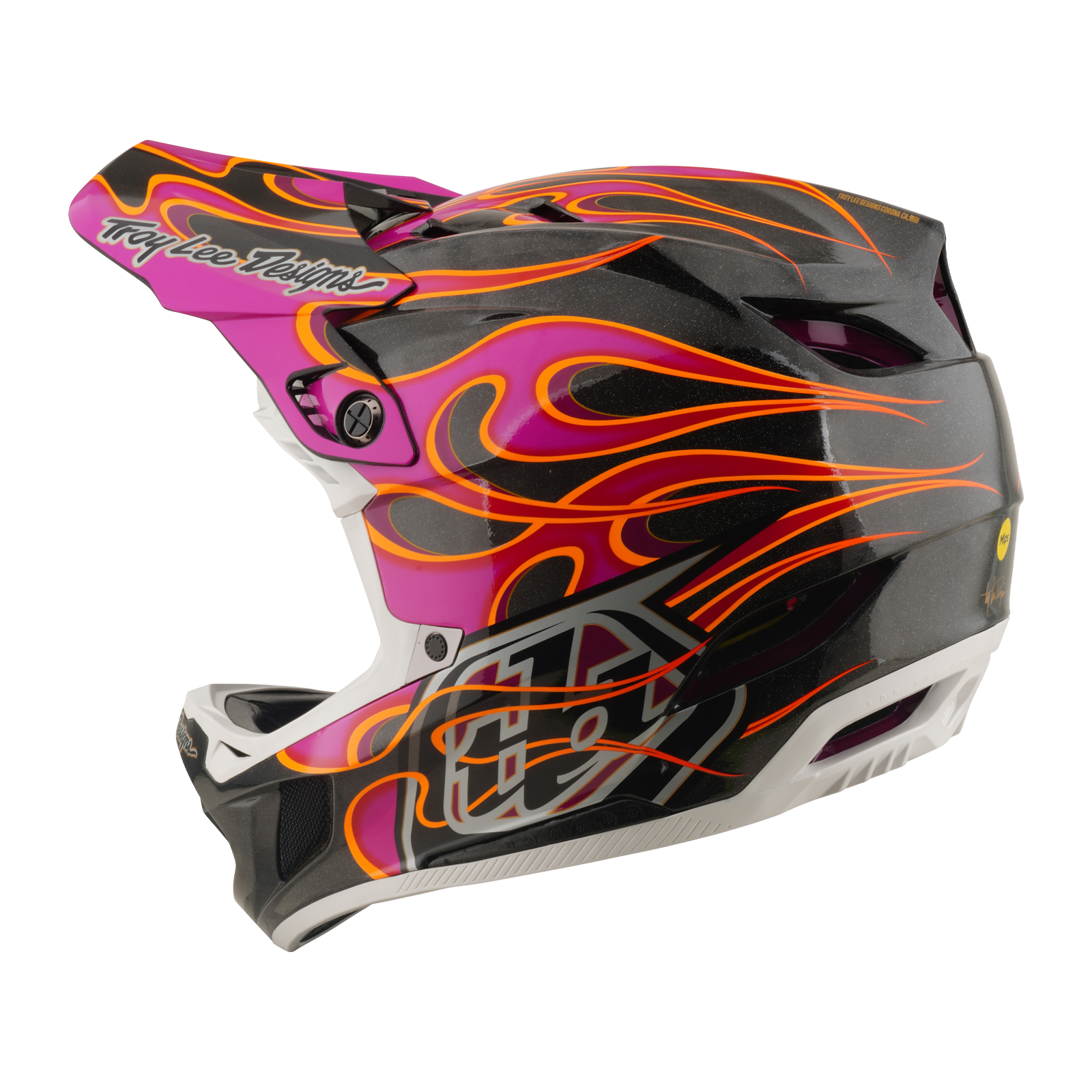 MTB-Helm TROY LEE DESIGNS D4 CARBON MIPS Torched Carbon/Magenta – Probikeshop