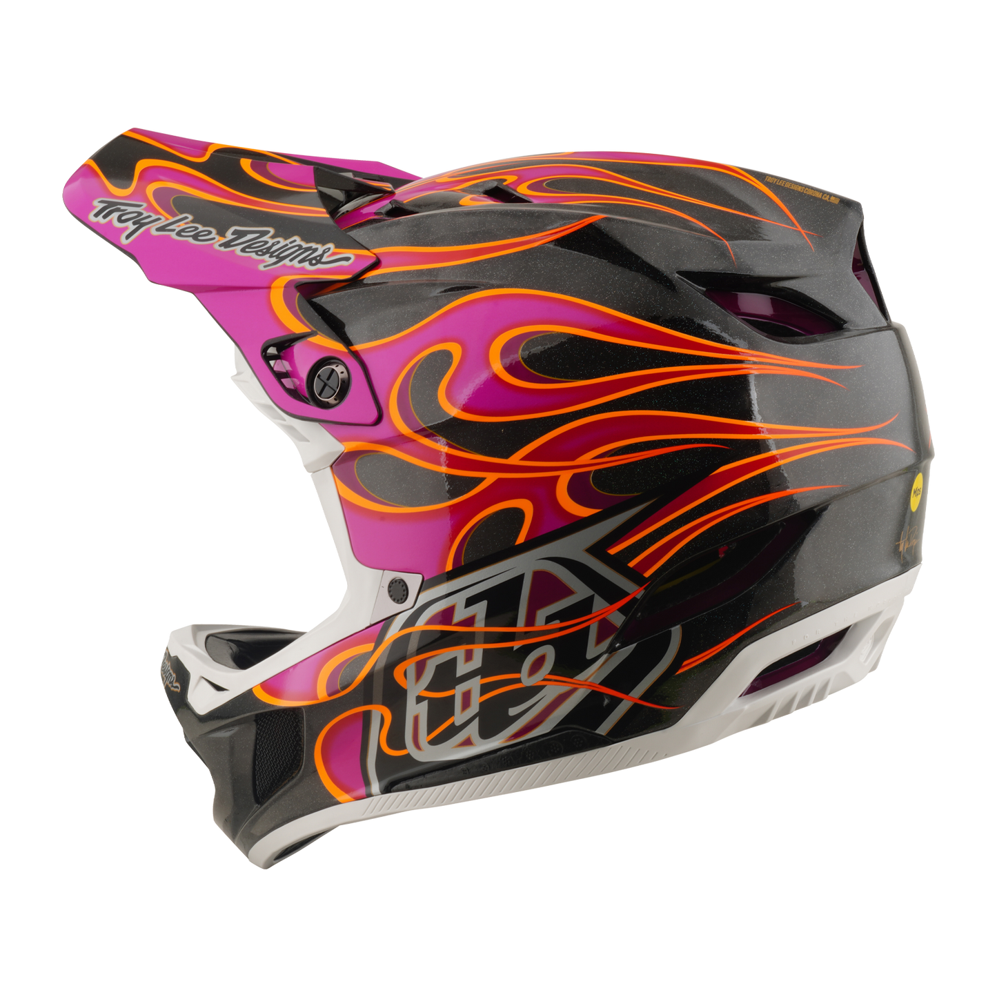 Mountainbike-Helm TROY LEE DESIGNS D4 CARBON MIPS Torched Carbon/Magenta