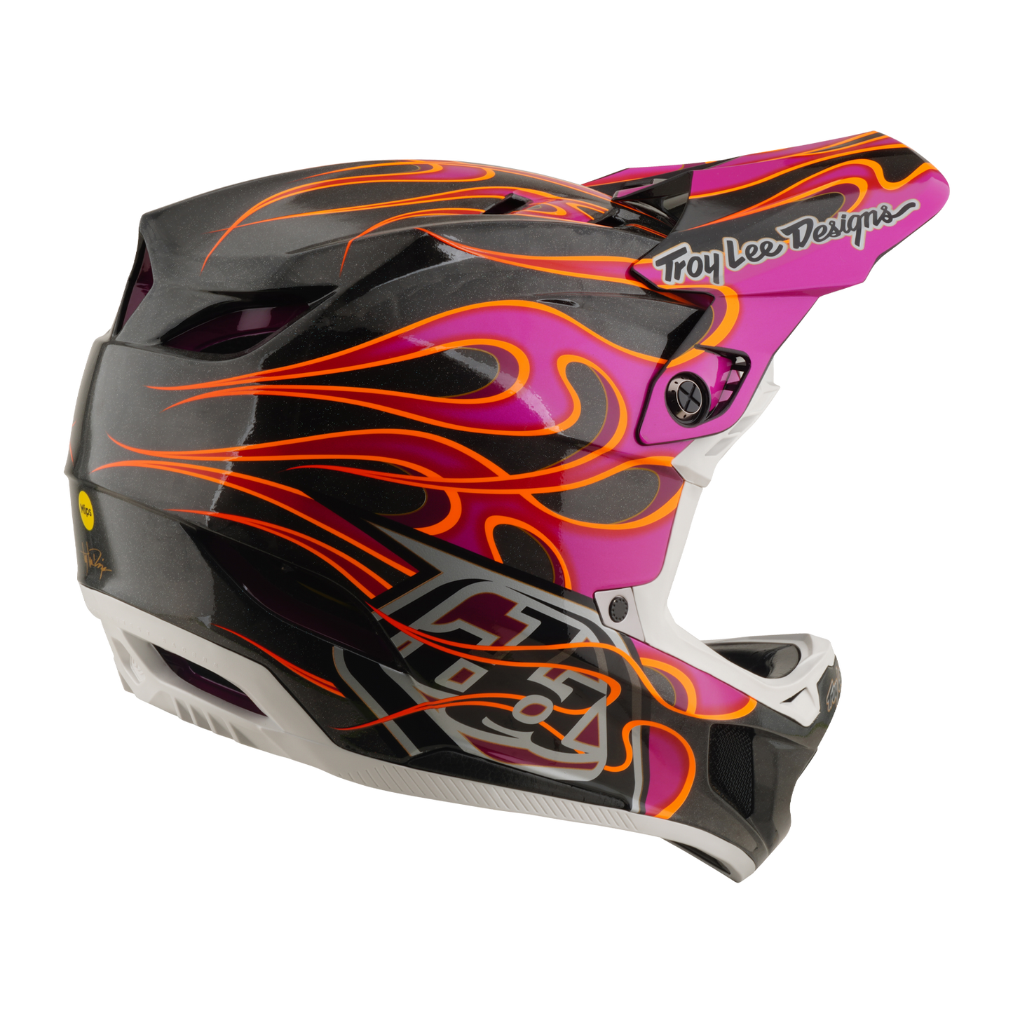 Mountainbike-Helm TROY LEE DESIGNS D4 CARBON MIPS Torched Carbon/Magenta