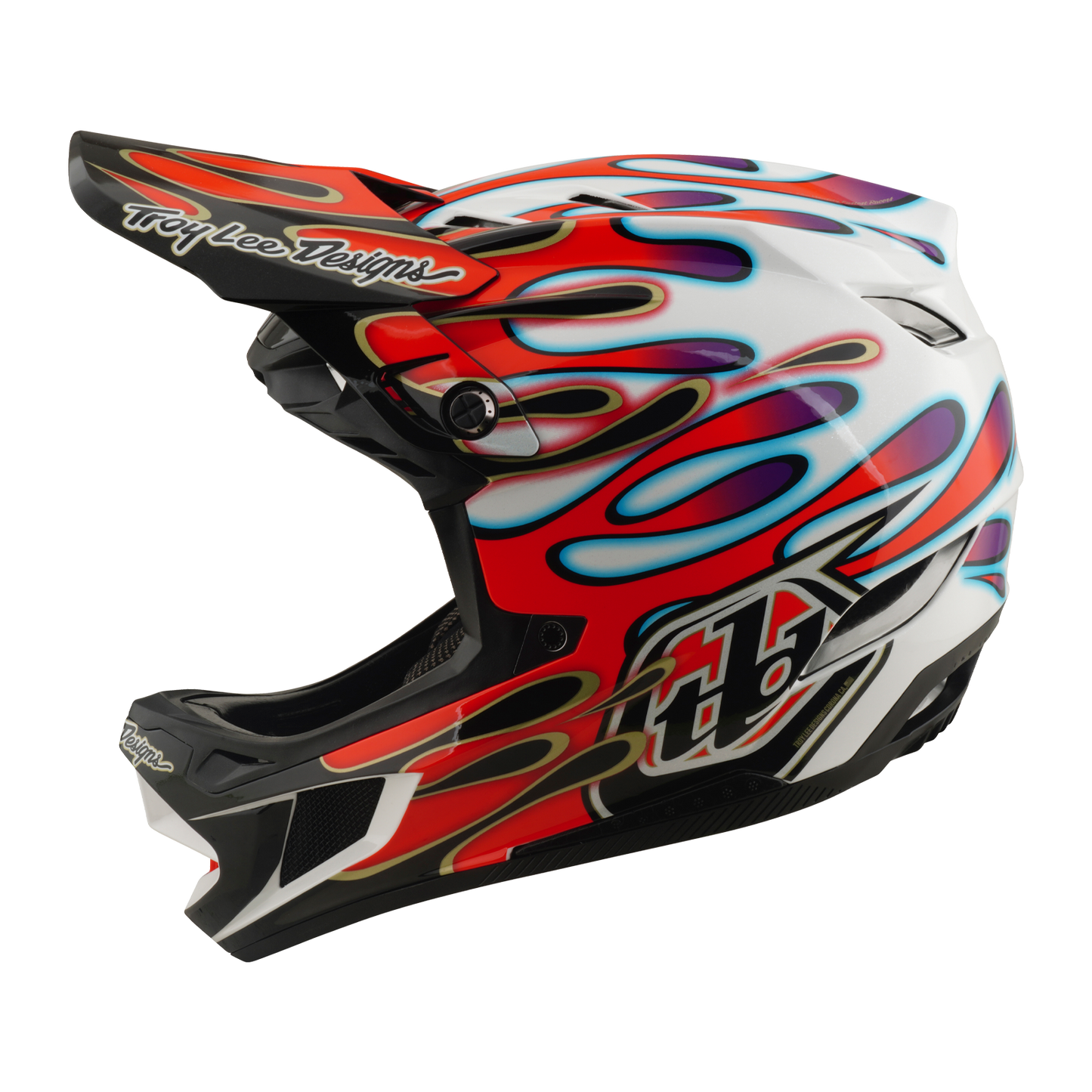 MTB-Helm TROY LEE DESIGNS D4 COMPOSITE MIPS OVERSPRAY Weiß/Rot