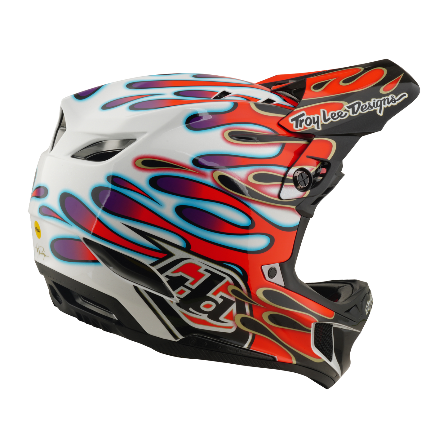 MTB-Helm TROY LEE DESIGNS D4 COMPOSITE MIPS OVERSPRAY Weiß/Rot