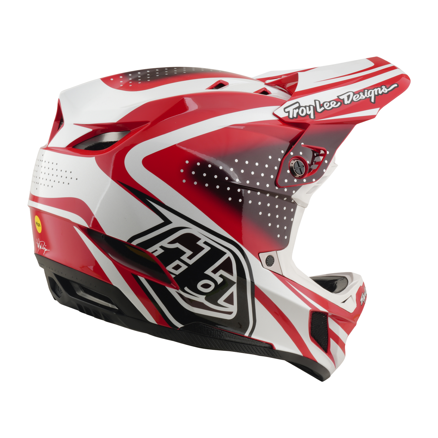 MTB-Helm TROY LEE DESIGNS D4 POLYACRYLITE MIPS THE LINE Rot/Weiß