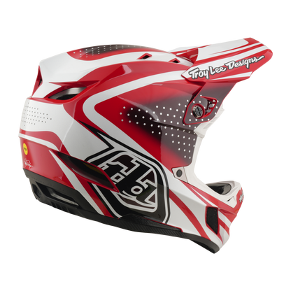 MTB-Helm TROY LEE DESIGNS D4 POLYACRYLITE MIPS THE LINE Rot/Weiß
