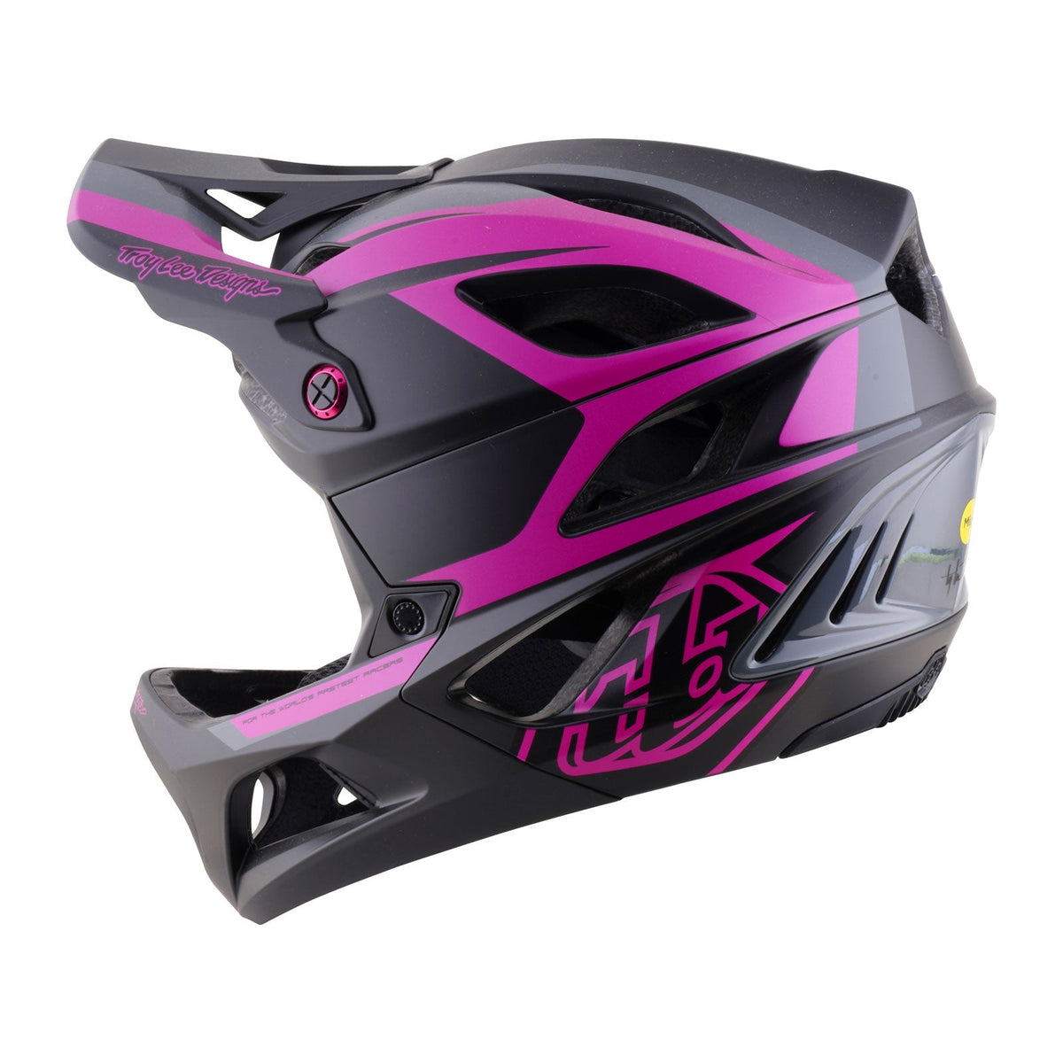 MTB-Helm TROY LEE DESIGNS STAGE 2 HIGH VIZ Grau/Neonfuchsia