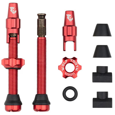 2er-Set Tubeless-Ventile WOLF TOOTH CLIK VALVE Rot