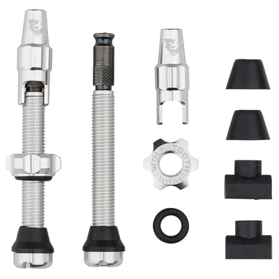 2er-Set Tubeless-Ventile WOLF TOOTH CLIK VALVE Raw Silver