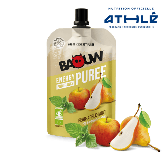 BAOUW Bio Rezeptur Energiepüree mit Früchten Birne/Apfel/Minze (90g)