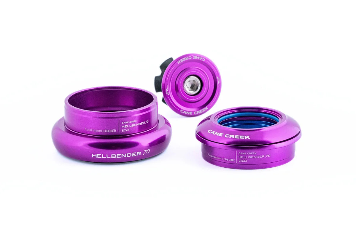 Semi-integrierter/externer konischer Steuersatz CANE CREEK Hellbender 70 1"1/8-1.5" ZS44/EC44 Violett