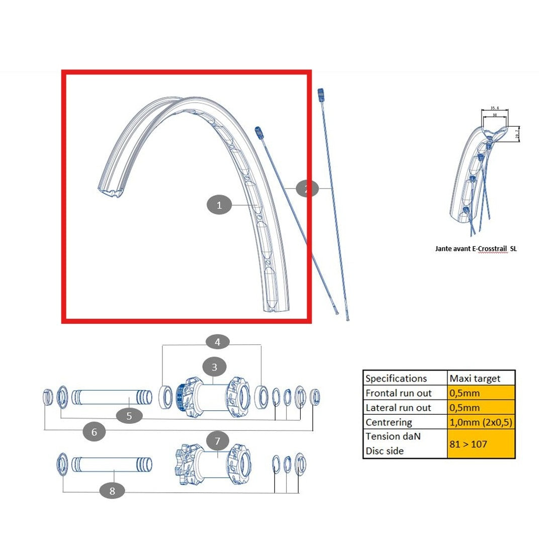 Felgensatz MAVIC ECROSSTRAIL SL 27.5'' (Vorder-/Rückseite)