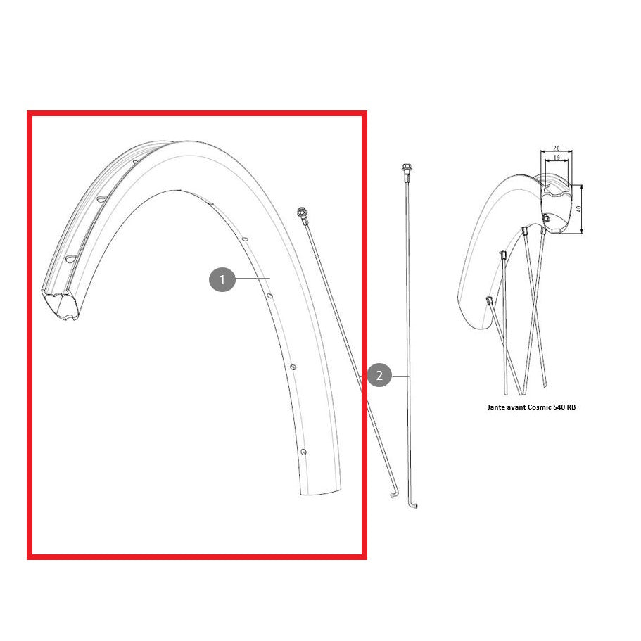 Felge Hinten MAVIC COSMIC S40 RB
