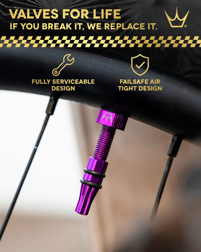 Tubeless-Ventile PEATY'S HOLESHOT FAST FLOW 60mm (x2) Schwarz