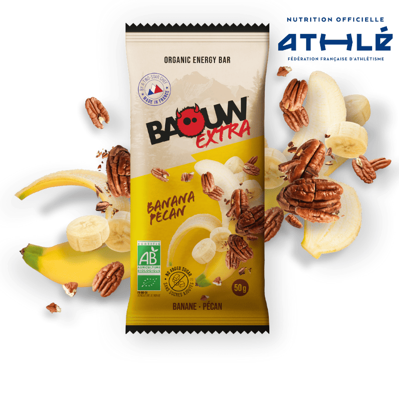Energieriegel BAOUW BIO EXTRA Banane-Pekannuss (50g)