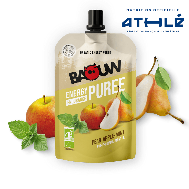 BAOUW Bio Rezeptur Energiepüree mit Früchten Birne/Apfel/Minze (90g)