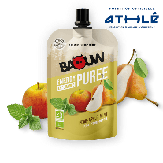 BAOUW Bio Rezeptur Energiepüree mit Früchten Birne/Apfel/Minze (90g)