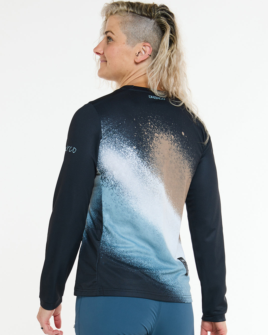 DHARCO GRAVITY GOLDEN STREAK Langarmtrikot Women Schwarz/Blau