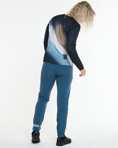 Trikot DHARCO GRAVITY GOLDEN STREAK Langarm Damen Schwarz/Blau