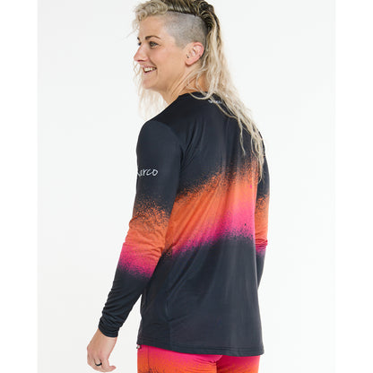 Trikot DHARCO RACE BLACK SNAKE Langarm Damen Schwarz/Orange