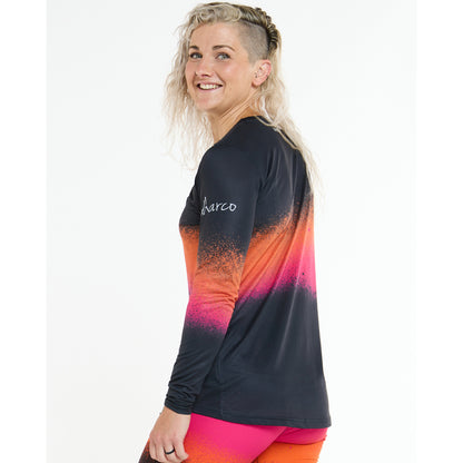 Trikot DHARCO RACE BLACK SNAKE Langarm Damen Schwarz/Orange