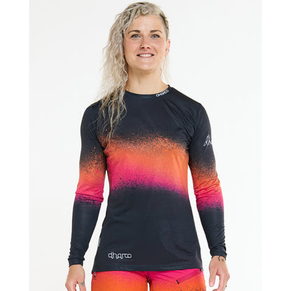 Trikot DHARCO RACE BLACK SNAKE Langarm Damen Schwarz/Orange