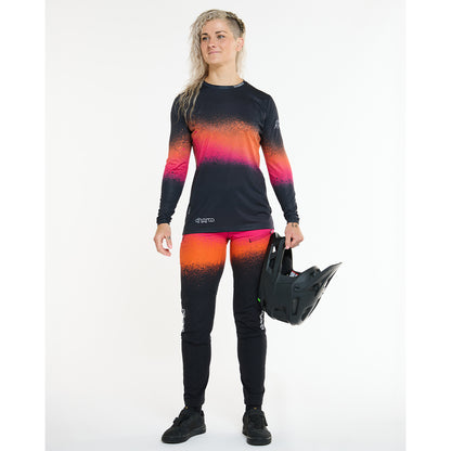 Trikot DHARCO RACE BLACK SNAKE Langarm Damen Schwarz/Orange