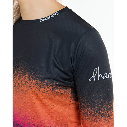 Trikot DHARCO RACE BLACK SNAKE Langarm Damen Schwarz/Orange