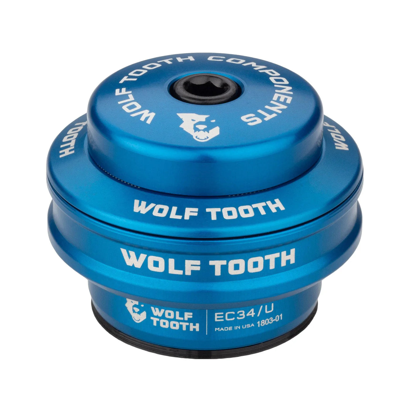 Hohe Lagerschale für externes Steuersatz-Set von WOLF TOOTH PERFORMANCE, 1"1/8, EC34, Stack 16 mm, blau